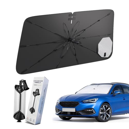 LANGBEAN Folding Sun Shade Front Windshield Cupra Formentor 2020-2026 | Car Sun Shade Blocks UV Rays & Heat, Backed by Silicone Suction Cup, Compatible with Seat Leon Cupra Leon [Upgraded]