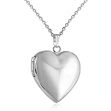 YOUFENG Love Heart Locket Necklace Pendant Lavender Enamel Memories Charm Hold Pictures Lockets (Violet Heart Locket)