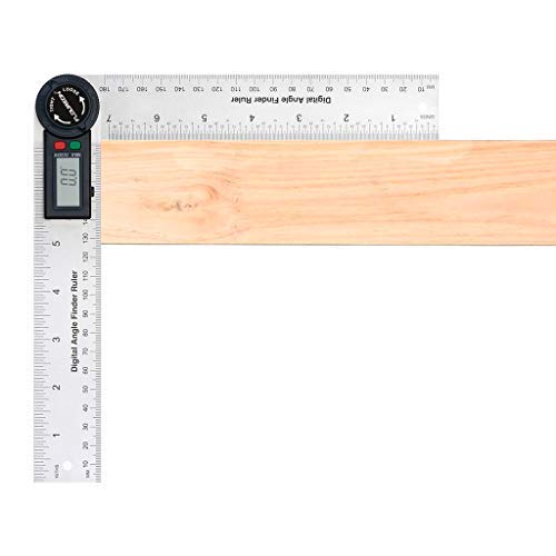 FLOUREON Digital Protractor Angle Finder,7-inch Protractor(DL600 Stainless Digital Angle Ruler),Digital Protractor Goniometer 360° 