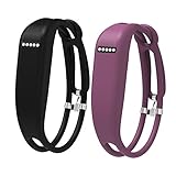 Vetoo Replacement Bands for Fitbit Flex,Hollowed Silicone Bracelet Wristband Accessory,Pack of 2,black+purple