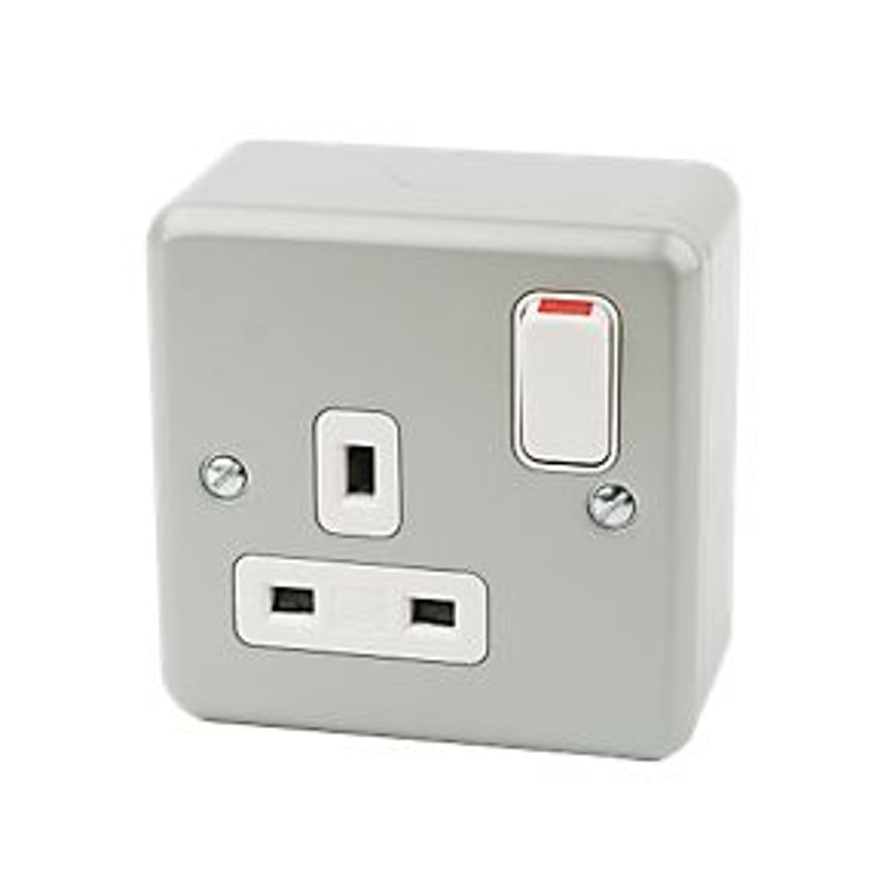 Single Gang Metal Clad Switch Socket: Durable and Reliable 13 Amp 1-Gang Double-Pole Switch Socket