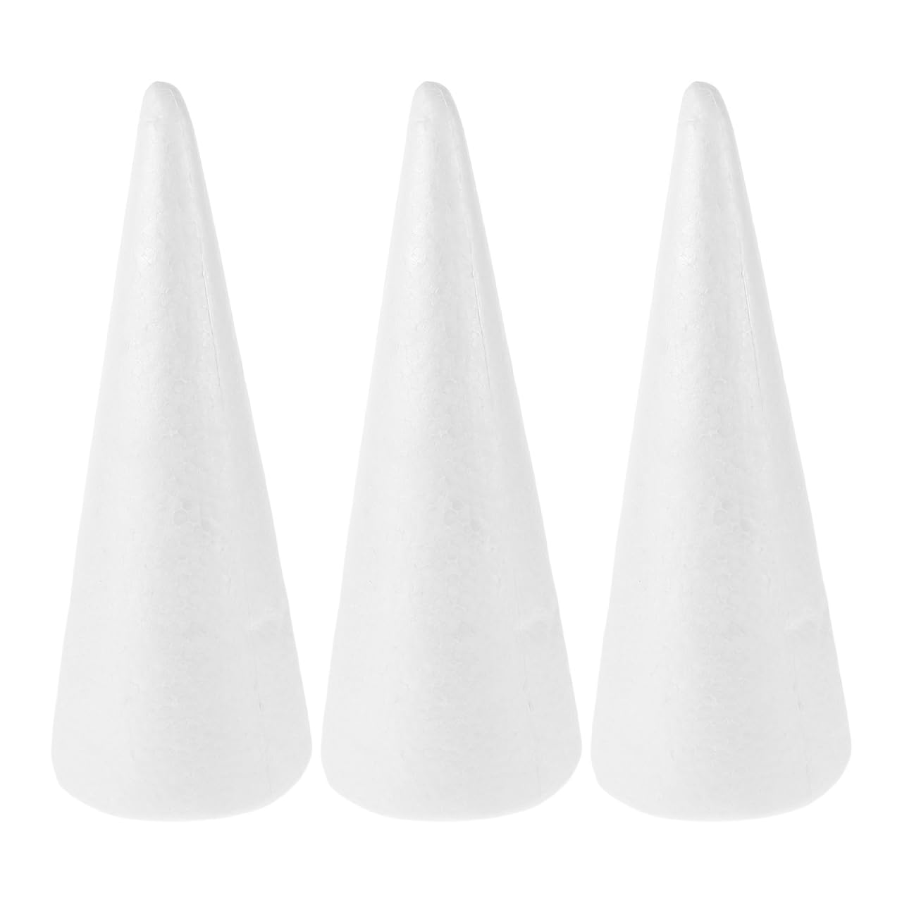 Foam Cones White Cone Crafts Foam Cone Christmas Tree Foam for Christmas Table Centerpiece Wedding Decoration (3PCS, 30CM)