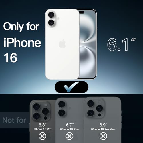 JETech Funda Magnética para iPhone 16 6.1 Pulgadas Compatible con MagSafe, Carcasa Antigolpes, Anti-Arañazos Respaldo Transparente (Transparente)