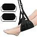 2Pack Foot Rest Airplane Travel Footrests Hammock, Under Desk Footrest for Office (Black)