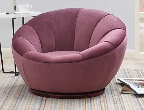 FUIN Purple Large Swivel Chair Modern Comfortable Relax Seat Living Room Bedroom Reading Watching Home Indoor Furniture