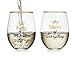 Elegant Home Personalized Gift Set of Two 19 Oz. Queen & King Stemless Wine Glass - unique Novelty - Gag Gift.