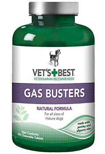 Vet's Best Gas Busters Dog Supplements for Gas Relief and Digestion Aid, 90 Chewable Tablets, USA Made