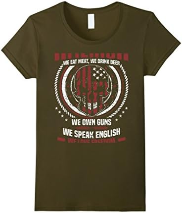 Womens Guns  T-Shirt: This is America Medium Olive