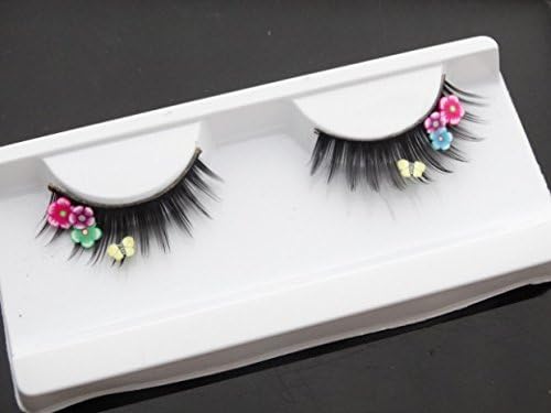 LIBLO -- Fake Eyelash Glitter Schimmer False Eye Lash for Wedding Dance Party Makeup (Butterfly and Flower)