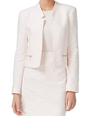 Calvin Klein Women's Petite Notch Collar Jacket Pink 12P