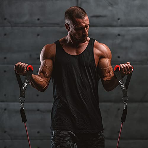 TriFlexUSA Elite Resistance Band Handles with Black Clips 2 pcs Heavy