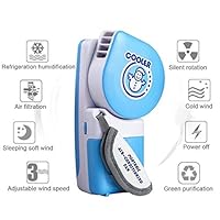 Kizove Handheld Mini Fan Speed Adjustable Personal Cooler Fan Portable USB Rechargeable Battery Operated Electric Fan for Office/Home/Travel (Blue)