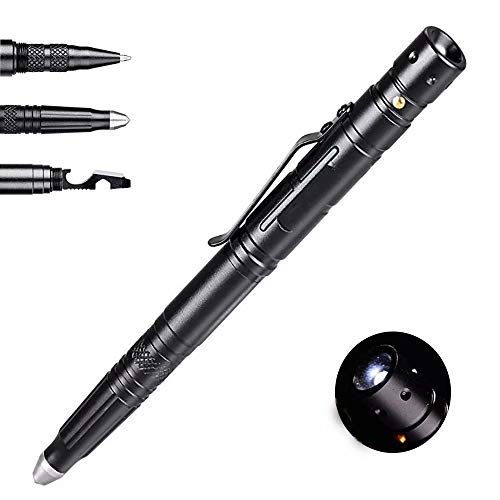 Zhaoyun Aircraft Aluminum Tactical Pen, Self Defense Pen Multi-functional With Tactical LED Flashlight + Ballpoint Pen + Glass Breaker for Survival Outdoor Travelling Camping+ Gift Box.