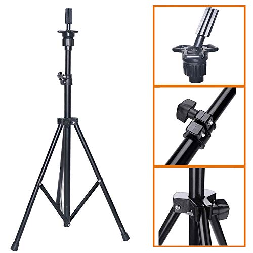 HOOMBOOM Mannequin Head Stand, Wig Stand Tripod - Mannequin Block Head Holder Metal Adjustable Tripod Stand Holder for Hair Salon Cosmetology Hairdressing Training Head with Carry Bag