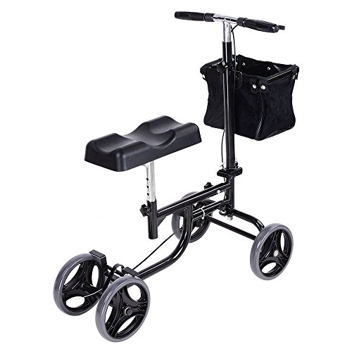 ZeHuoGe Knee Walker Scooter Foldable with Basket Adjusted Height Walking Aid Padded 3.5" Contoured Knee Platform 295LBS Capacity Rear On-Wheel Brakes US Delivery - Thumbnail 6