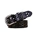 boshiho Women's Genuine Leather Belt, Fashion Ms Lady Cowhide Leather Apparel Belt for Jeans with Prong Buckle Waist Belt (Black)