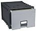 Storex Archive Storage Box for Letter Size Hanging Files, 18-Inch Depth, Black/Grey (61179U01C)