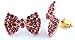 2 Pairs of Rose Goldtone with Pink Iced Out Mini Style Bow Stud Earrings (R-2228)