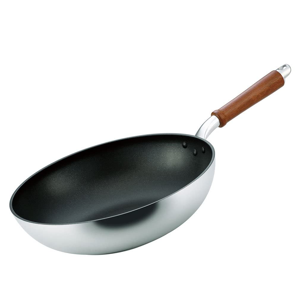 北陸アルミ いため鍋 32cm 軽量 ガス火 日本製 深め 軽い 全面均一加熱 時短フライパン 丈夫 frying pan made in japan アルミ鋳物製 キャスト 熱変形に強い 木柄 木ハンドル 金属ヘラ使用 累計販売数100万枚 テフロン加工 最高級コーティング 焦げ付きにくい ジャパンクオリティ PFOAフリー センレンキャスト A-0250商品画像