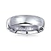 Bling Jewelry Plain Simple Dome Couples Ring Wedding Band for Women for Men Polished Silver Tone Stainless Steel 5MM
