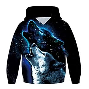 chicolife Jongens Meisjes Hoodies 3D Cool Hoody Grappige Trui Sweatshirts Lange Mouw Hooded Truien met Zak S-XXL