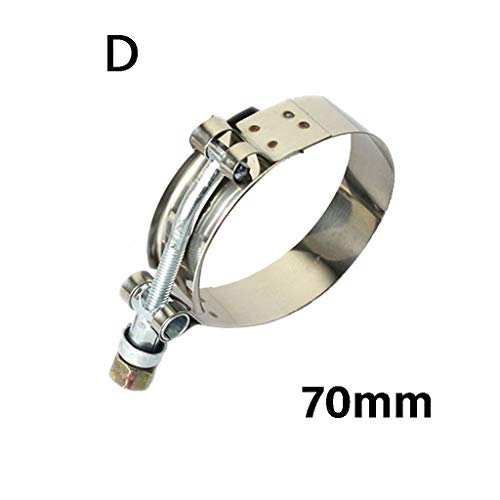AutumnFall Car Repair Tools-T Bolt Clamp T Hose Pipe Clamp Stainless Steel T-Bolt Turbo Silcone Hose Clamp (D)