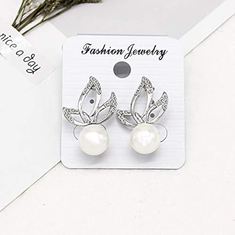 Amazon Co Jp Ashdz ヴィンテージ ムーンパールスタッドピアス民族スタークリスタルイヤリング女性のファッションブランドのウェディングパーティーブライダルジュエリーギフト Color 07 Sliver ホーム キッチン