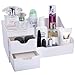 Mantello Makeup Organizer Vanity Organizer with Drawers, White primary