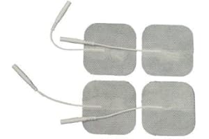 THERAPIST'S CHOICE Therapist’s Choice 40 Electrode Pads Per Pack, Medical Grade for TENS and EMS Units Electrodes. 2"x2" Square, White Cloth Topping,100% Satisfaction Guarantee