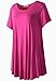 LARACE Plus Size Tops for Women Short Sleeve Shirts Casual Summer Clothes Round Neck Tunics for Leggings (3X, Fushia)