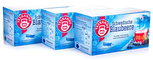 Teekanne Schwedische Blaubeere, 3er Pack, 3 x 20 Teebeutel, (3 x 45 g)