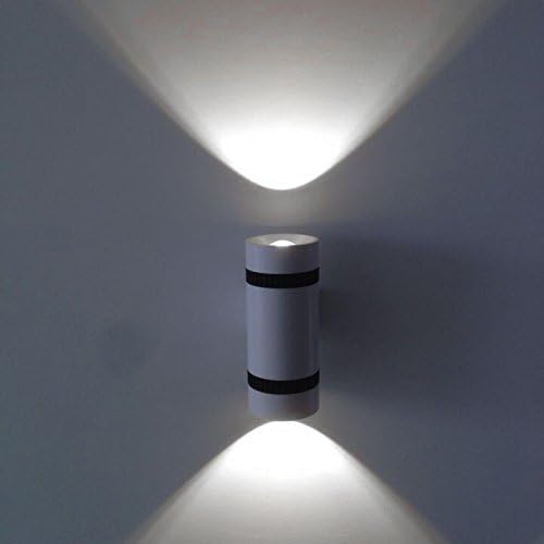 LUMINTURS 6W Up/Down LED COB Bulb Wall Sconce Light Door Gate Modern Lamp white Shell
