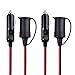 Cable Matters 2-Pack 12V Cigarette Socket Extension Cord 15 ft (12V Extension Cord) with 15A Fuse and LED Indicator Light