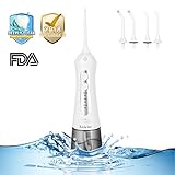 Cordless Water Flosser –Professional Oral Irrigator with 4 Jet Tips (Included 2 Plaque Remover Tips) for Teeth Cleaning, Rechargeable Portable Water Flosser with 3 Mode for Braces,Implants,Crowns