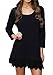 Songbai Women's Long Sleeve A-line Lace Stitching Trim Casual Dress