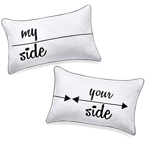 My Side And Your Side Pillowcases Couples Lovers Gift His Hers