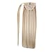 VeSunny 14inch Blonde Hair Extensions Ponytail Clip on Ponytail Extension Human Hair Color #18 Ash Brown Mixed #613 Bleach Blonde 80G/Set
