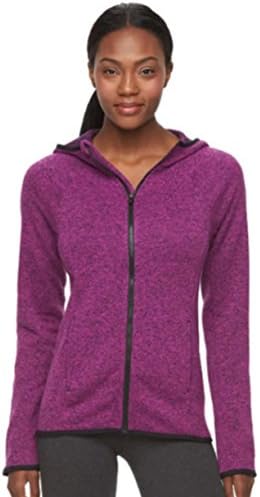 Women's Tek Gear Marled Fleece Full-Zip Hoodie (Medium, Regal Magenta)