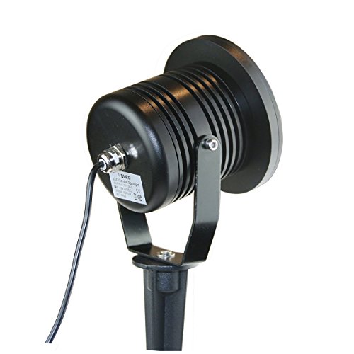 VBLED® 10W Garten-Strahler/Außenleuchte IP65 extra helle 600 Lumen, 4000K, Aluminium schwarz eloxiert inkl. Erdspieß und… – Bild 3