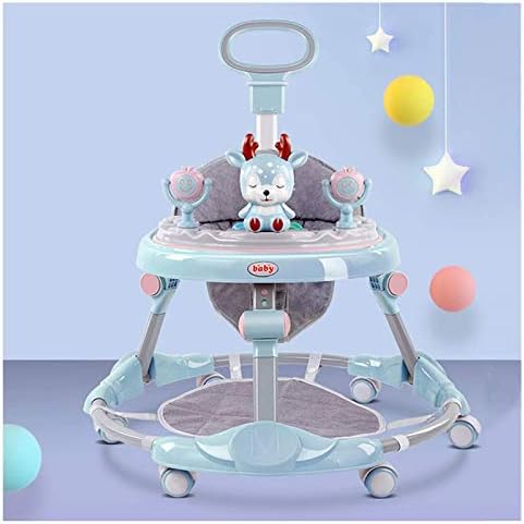 歩行器 ベビー歩行器おもちゃハイローチェアベビーウォーカー6ミュートユニバーサルホイール高さ調節可能なウォーカー アンチロールオーバーアンチoレッグフォールディングウォーカー6 18ヶ月の女の子の男の