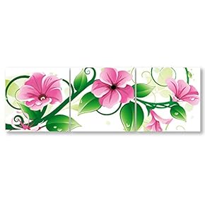 Wall26-3 Panel Canvas Wall Art- Beautiful Flowers -Giclee Painting Wall Bedroom Living Room Home Decoration - 12"x12"x3 Panels