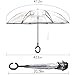 WASING Double Layer Inverted Umbrella Cars Reverse Umbrella, Windproof UV Protection Big Straight Umbrella for Car Rain Outdoor with C-Shaped Handle (Transparent)
