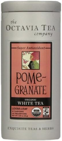 Octavia Tea Pomegranate (Organic White Tea) Loose Leaf Tea, 1.63-Ounce Tins (Pack of 2)