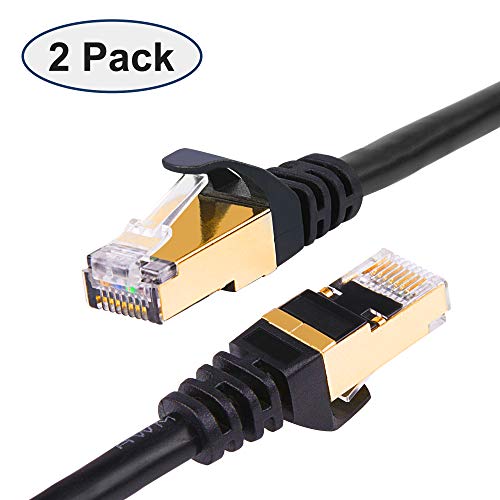 Cat 7 Ethernet Cable 3ft 2 Pack, High Speed RJ45 LAN Patch Cord