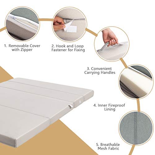 Giantex 4" Thick Folding Portable Mattress Pad Sofa Bed with Carrying