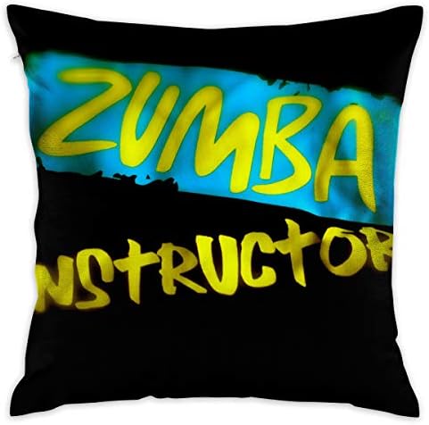 Zumba Instructor Blakc Teal Square Throw Pillow Decorative Couch Outdoor Party Farmhouse Bedding Full Home Decorations Ornament Bedroom Theme Living Room Dorm Indoor Sofa 18x18 Guest Set