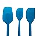 Sinide Silicone Spatulas Set - 3 Piece Cooking Utensils Professional Grade Scraper Heat-Resistant Non Stick Rubber Spatula - Baking Spoon Kitchen Tool with One Piece Seamless Design (Blue)