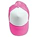 DALIX Trucker Cap Adjustable Snapback in Neon (Hot Pink and White)