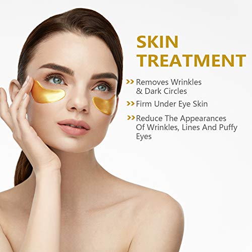 24K Gold Under Eye Mask 20 Pairs Under Eye Patches with Face Massager