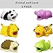 DECVO Cable Protector for iPhone iPad Cable Android Samsung Galaxy Cord Plastic Cute Land Animals Phone Accessory Protects USB Charger Data Protection Cover Chewers Earphone Cable Bite 6 PC (PHLTCH)